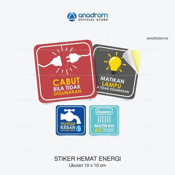 Stiker Hemat Energi | Stiker matikan Listrik | Anadrom 3134 | Lazada ...